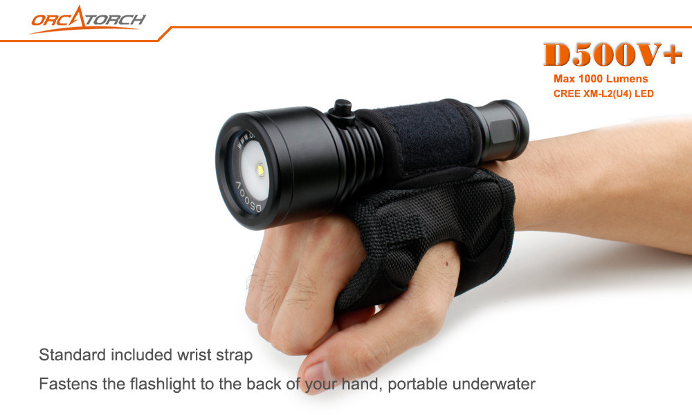 Orca D500V+ Dive Scuba LED Light Super Bright Movie Day Lite Durable Aiuminum