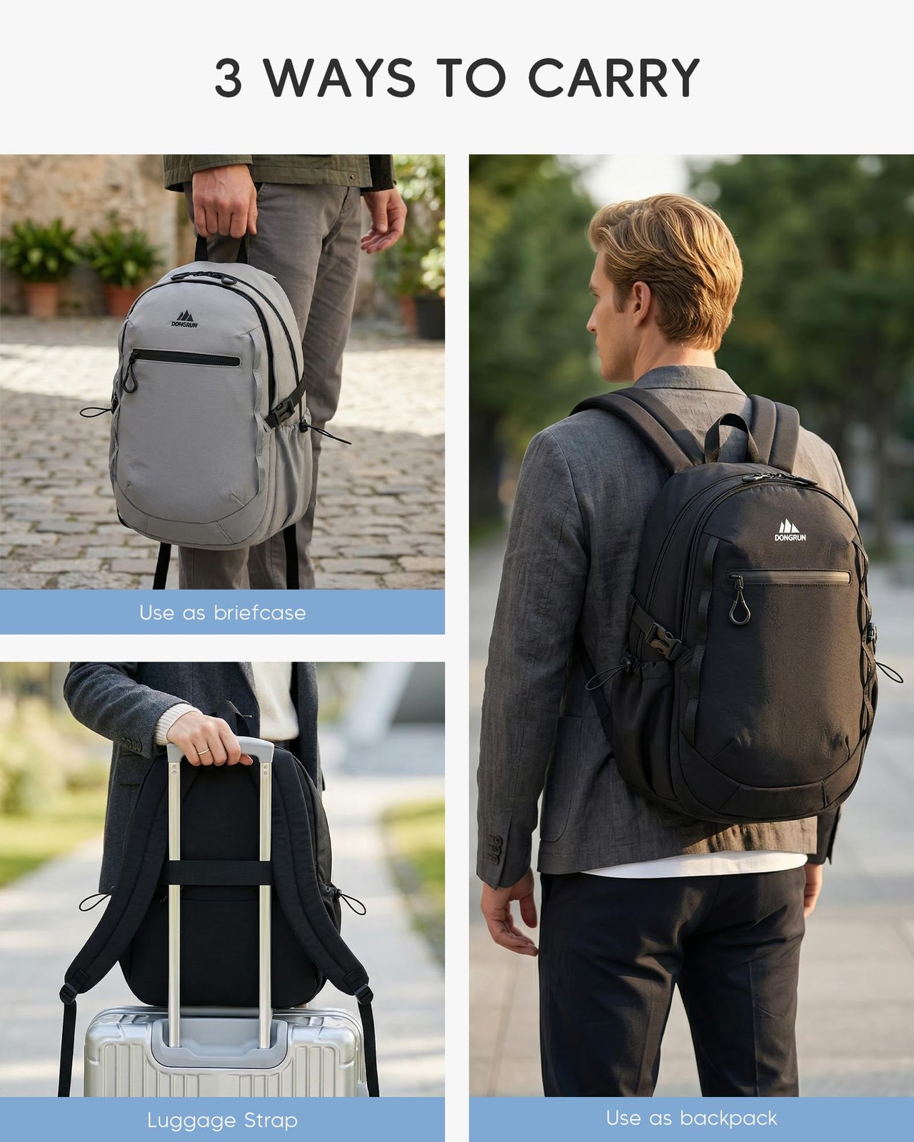 Nixjoro 40x30x15cm Personal Item Bag 16x12x6 Travel 40x30x15 cm, Black