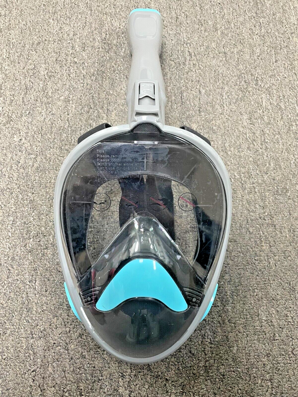 Sample Unbranded Blue w Gray Scuba Diving Full Face Mask, size L/XL
