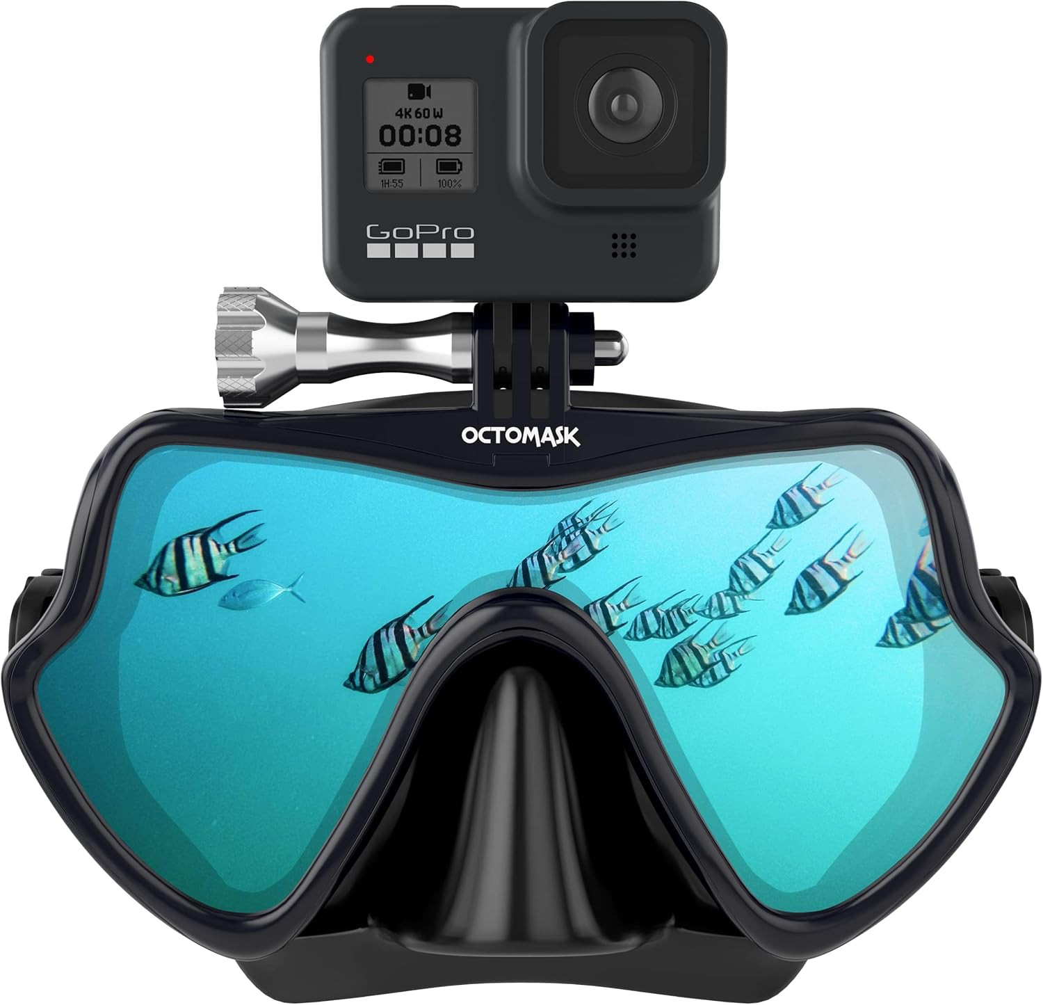 OCTOMASK – Frameless Scuba Mask W/Mount for All Gopro Hero Cameras for Scuba Div