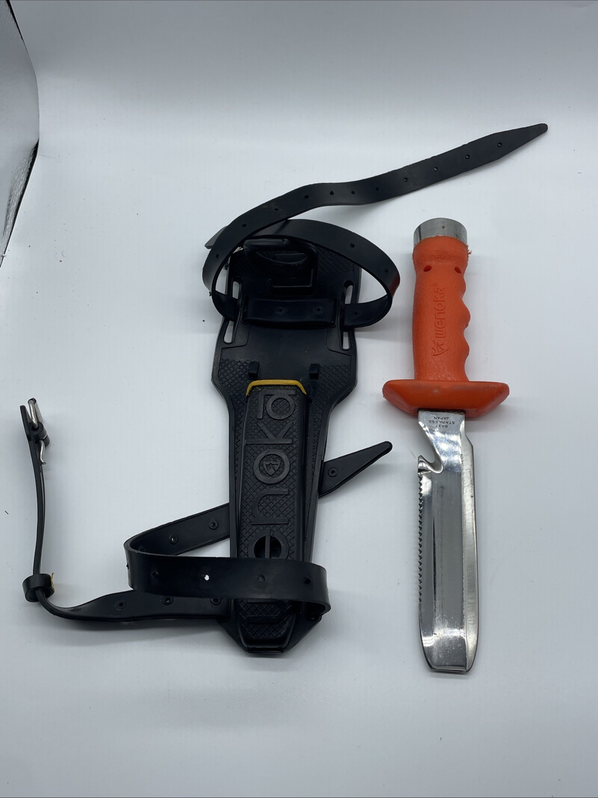 Wenoka Scuba Diving Knife With Sheath And Rubber Straps Scuba Tactical Mod 8437