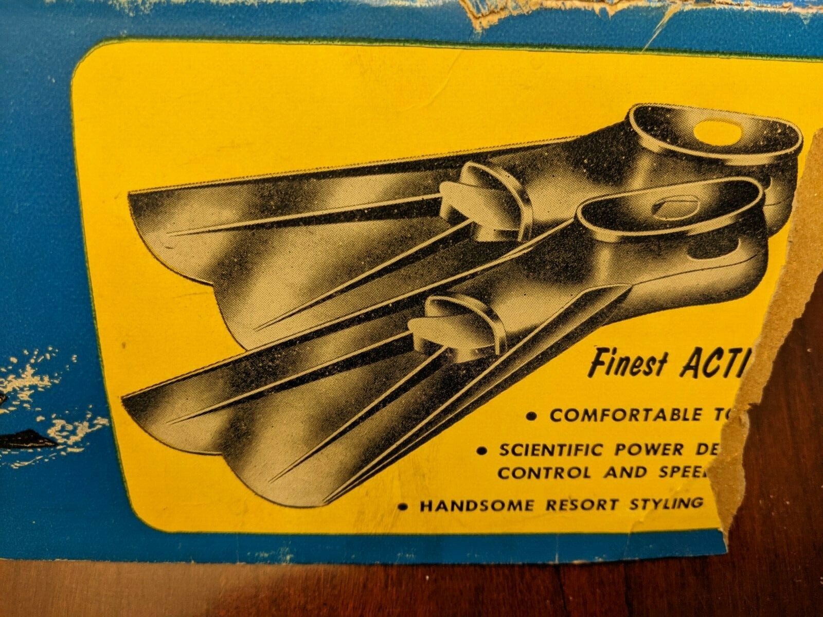 Vintage Seville skin divers fins El Dorado flippers ocean sea original box rare!