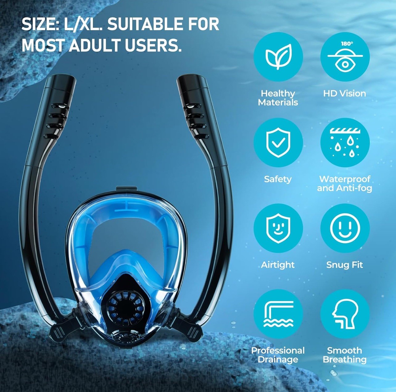 GOYOJO 0.5L Mini Scuba Tank with Snorkel Mask – Portable Underwater Air Supply