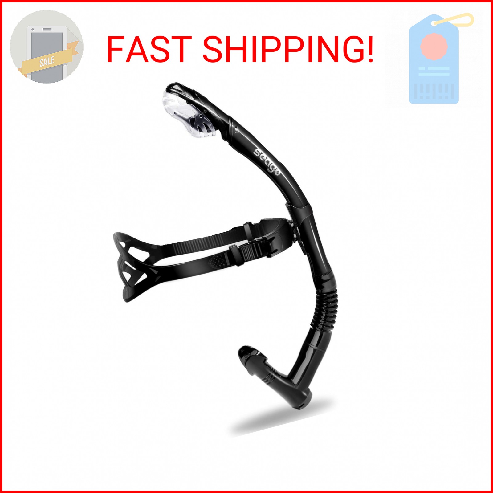 Seago Swim Snorkel for Lap Swimming, Dry Top Front Swimmer Gear for Adult Youth,