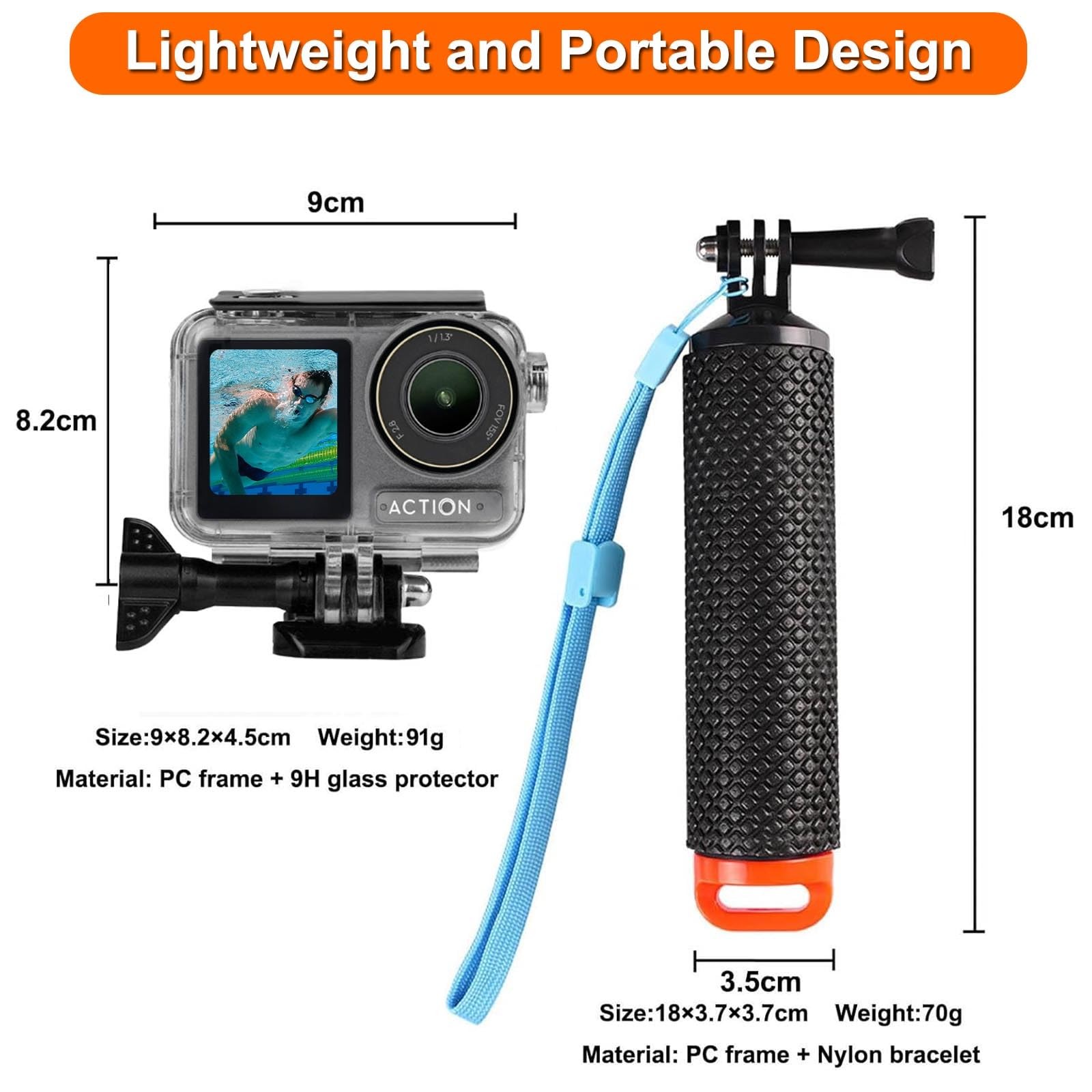 BO&DQQ Underwater Waterproof Case Compatible with DJI Osmo Action 5 Clear