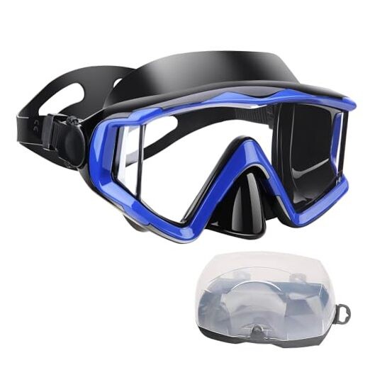 Diving mask Anti-Fog Swimming Snorkel mask Suitable fors Scuba Dive Adult Blue