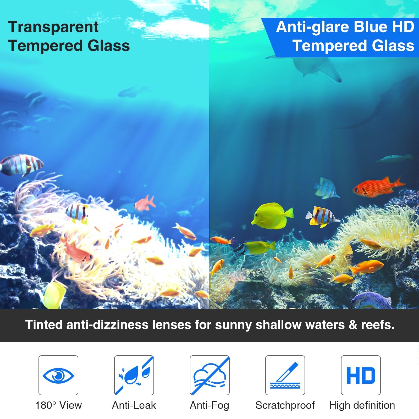 Snorkeling Gear for Adults, Snorkel Mask With Mirrored Tempered Glass Lens 18…