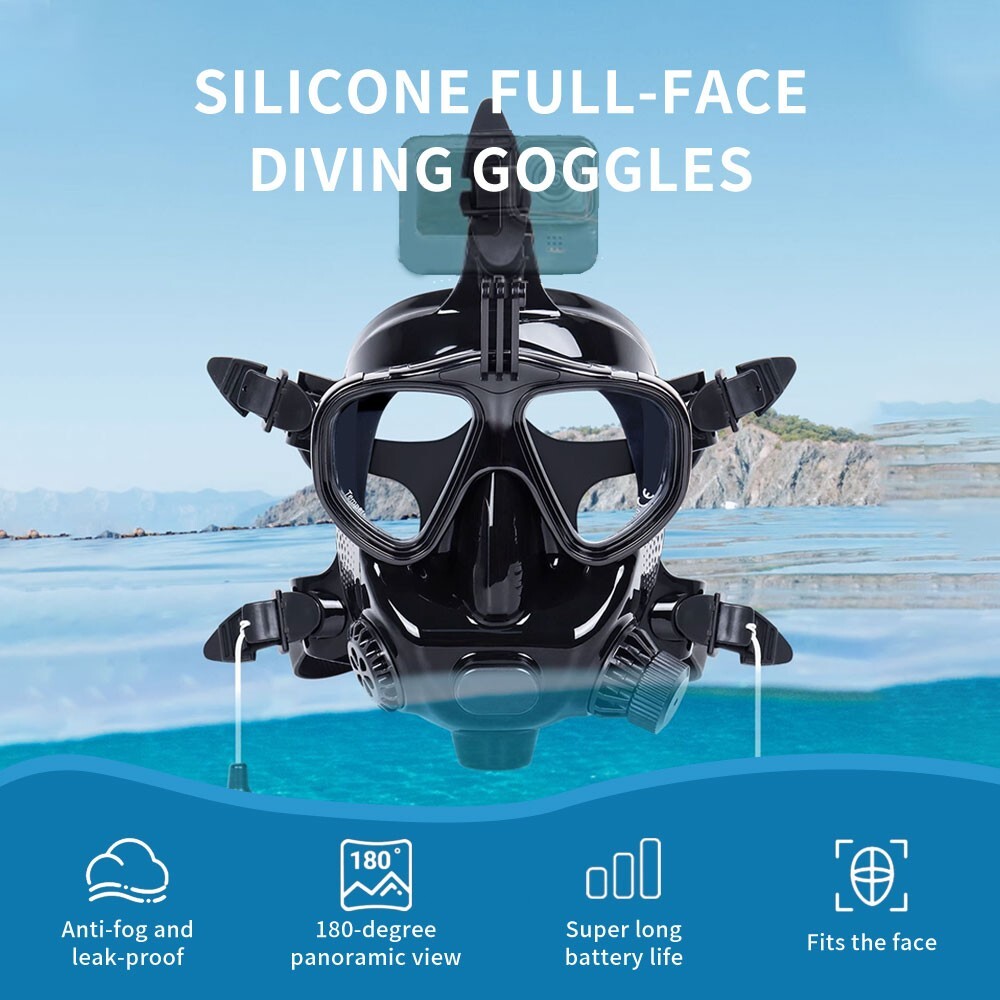 Upgraded Lung Scuba Tank with Full Face Diving Mask, 1.9L Lightweight Snorkeling