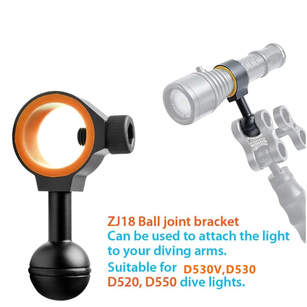 ORCATORCH ZJ18 New Universal Ball Joint Bracket Diving Torch Photography.