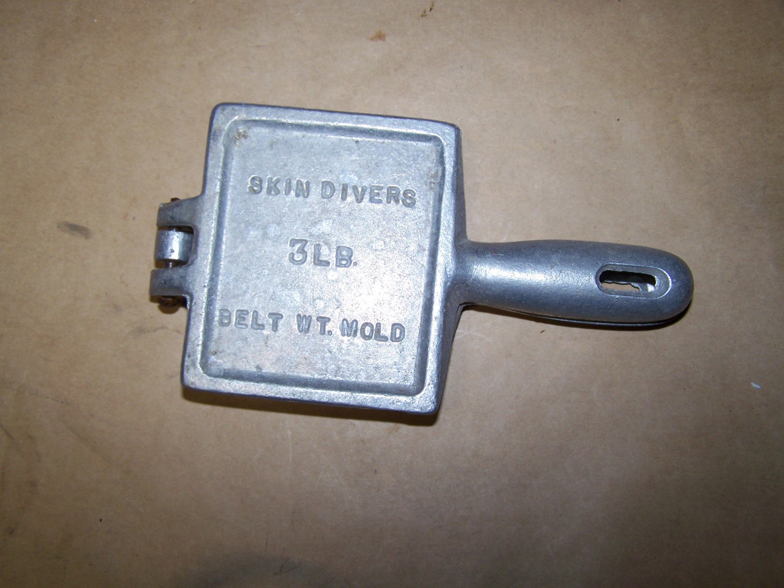 Vintage Scuba Skin Diver belt weight mold 3 lb US Divers Co Santa Ana Ca.