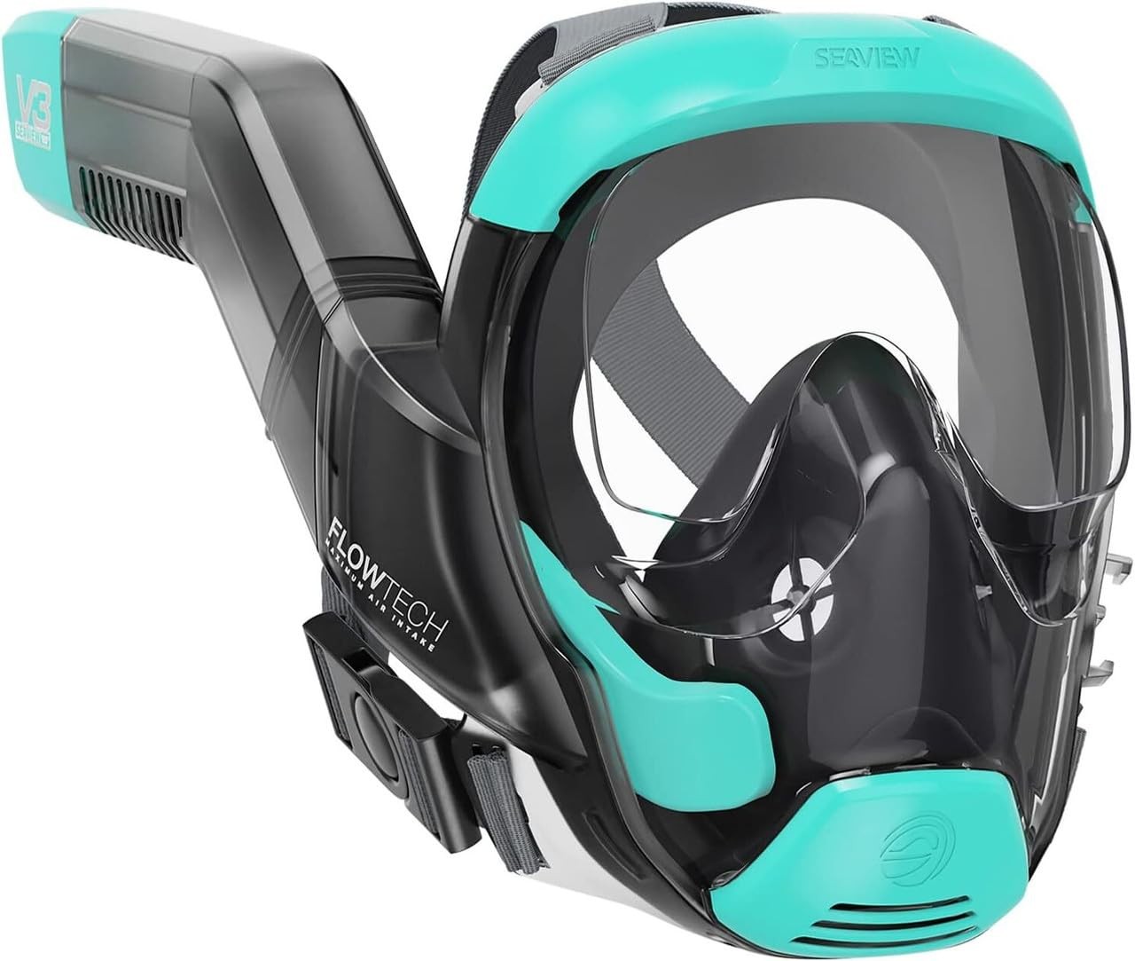 Seaview 180 V3 Full Face Snorkel Mask Adult- The is Large, Turquoise