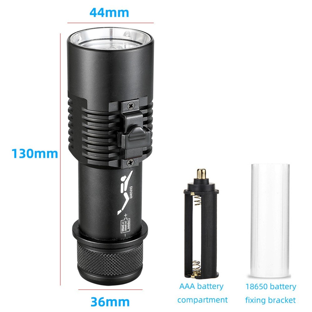 P70 LED Scube Flashlight 80m Waterproof Ideal for Underwater Exploration