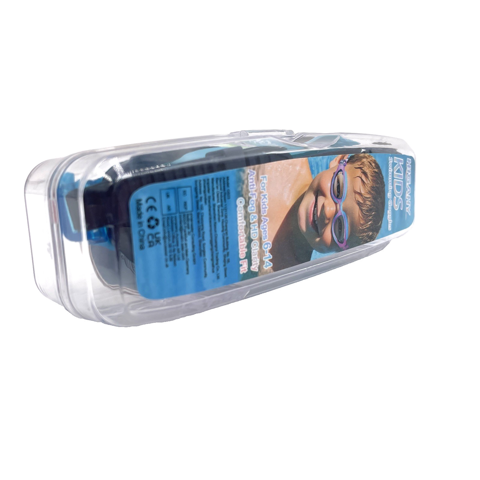 HIGAHY Kids Swim Goggles, Anti-Fog & UV One Size, Bluegreen – Blue Lens