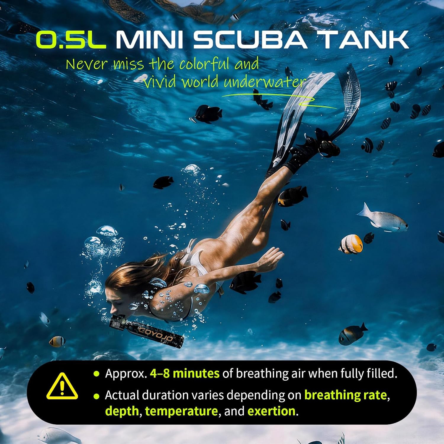 Mini Scuba Tank, Portable Diving Lung Air Tank with DOT Certified, Refillable Em