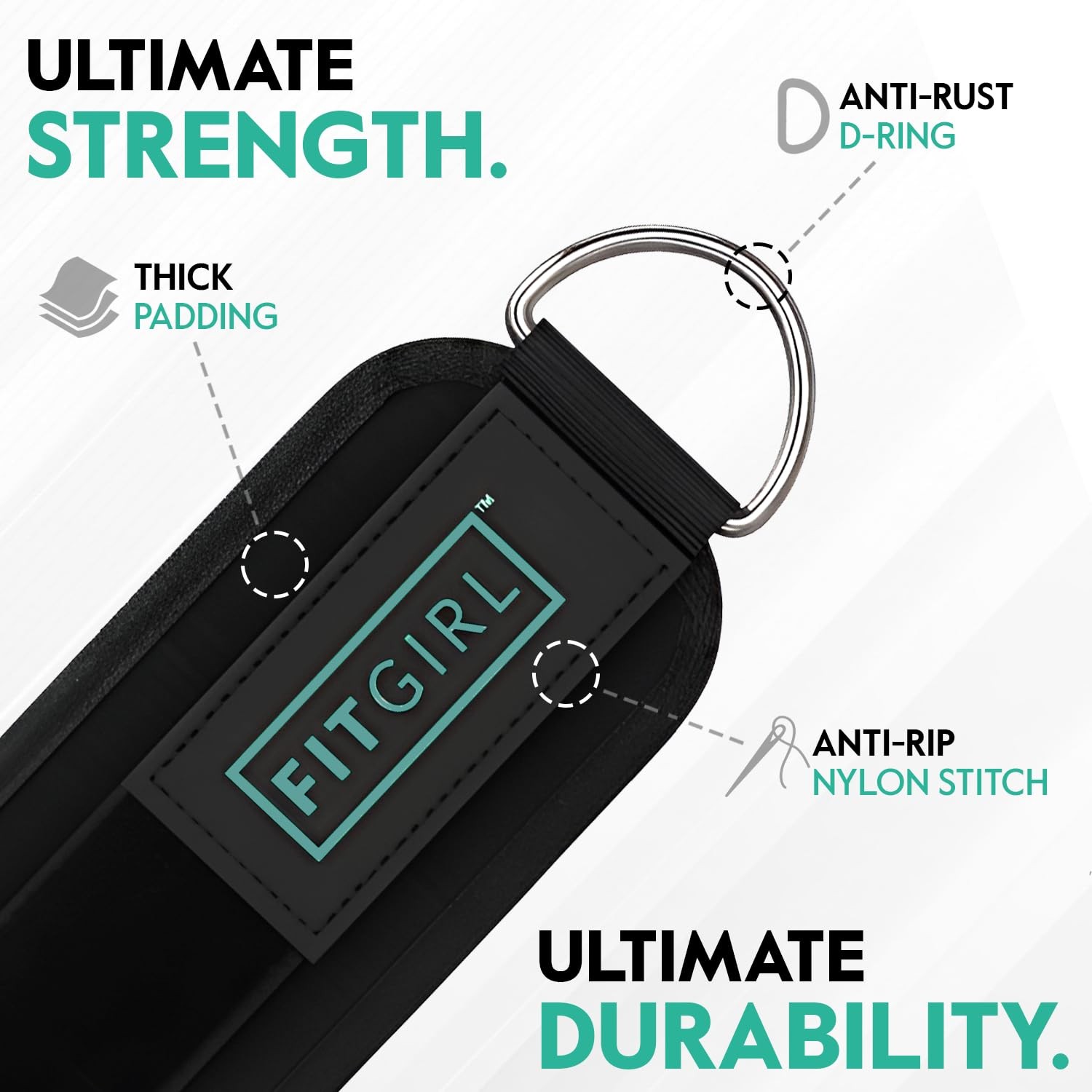 FITGIRL – Ankle Strap (Pair) for Cable Pair (2-Pack), Black Mint –