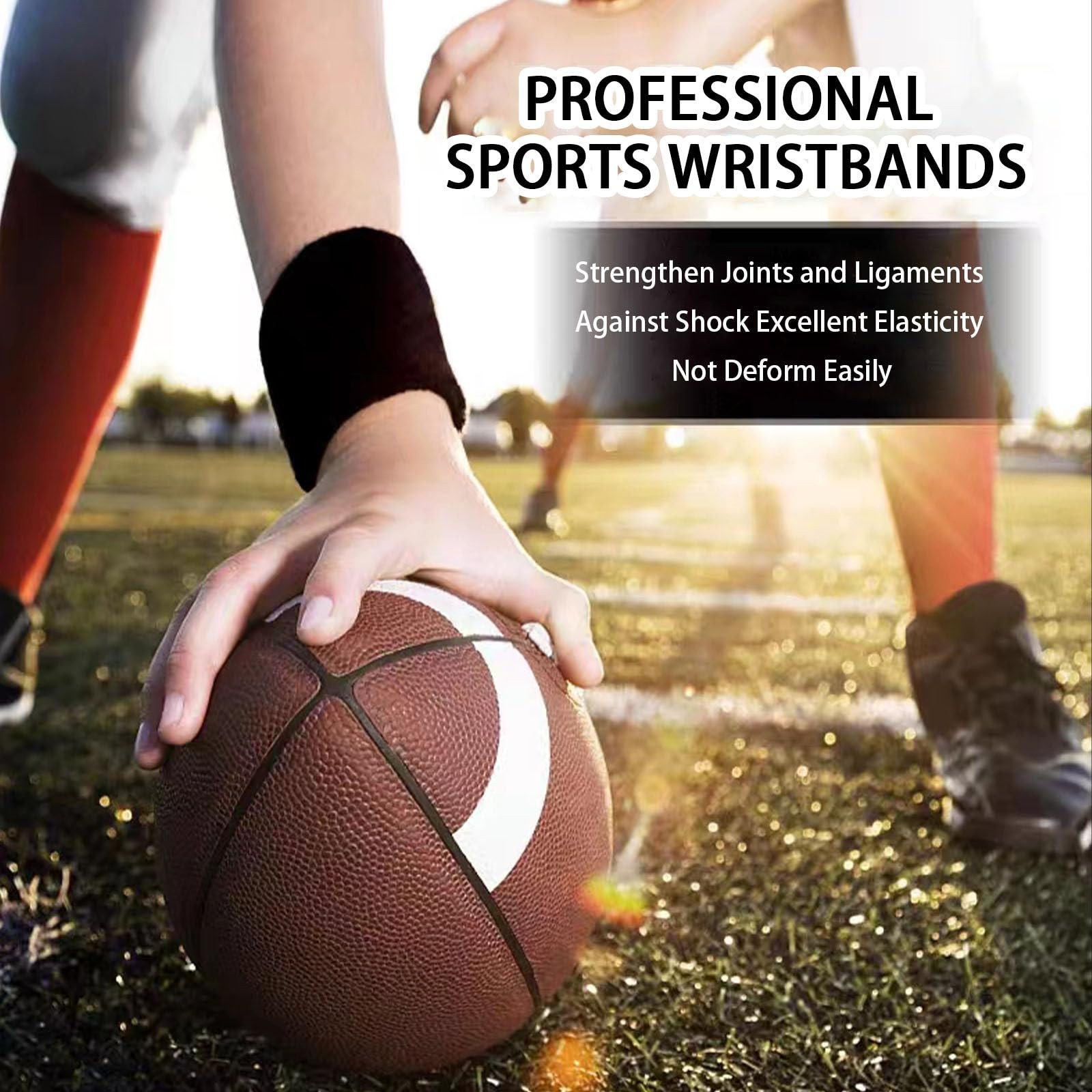 Fecawd 6 Pack Wristbands Sweatbands for Men & Women, Black,White,Grey