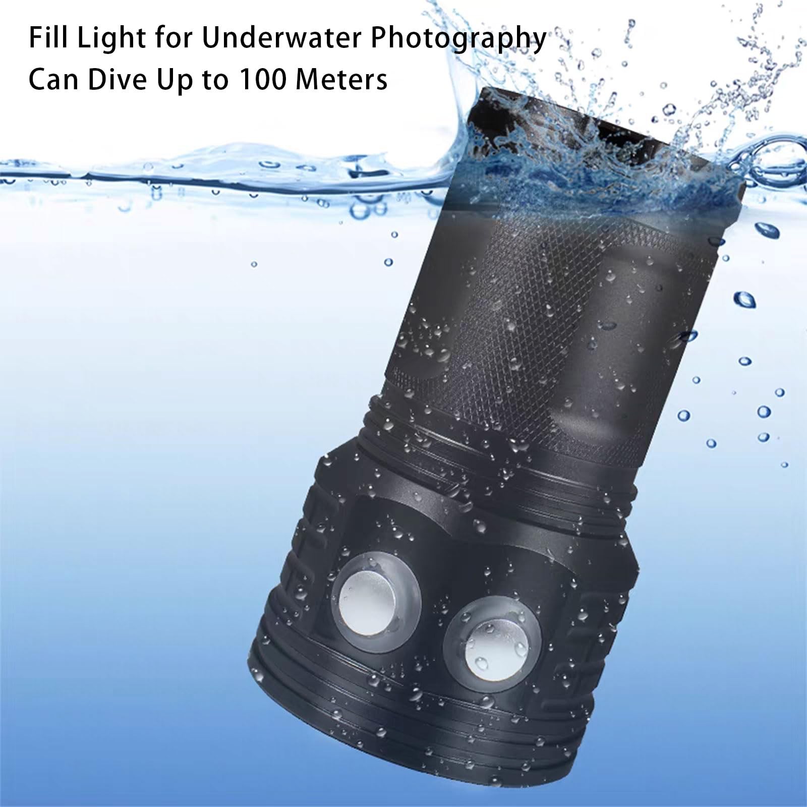 Diving Flashlight, 18000 Lumen IPX8 Waterproof Scuba Dive Light 100M LED Torc…