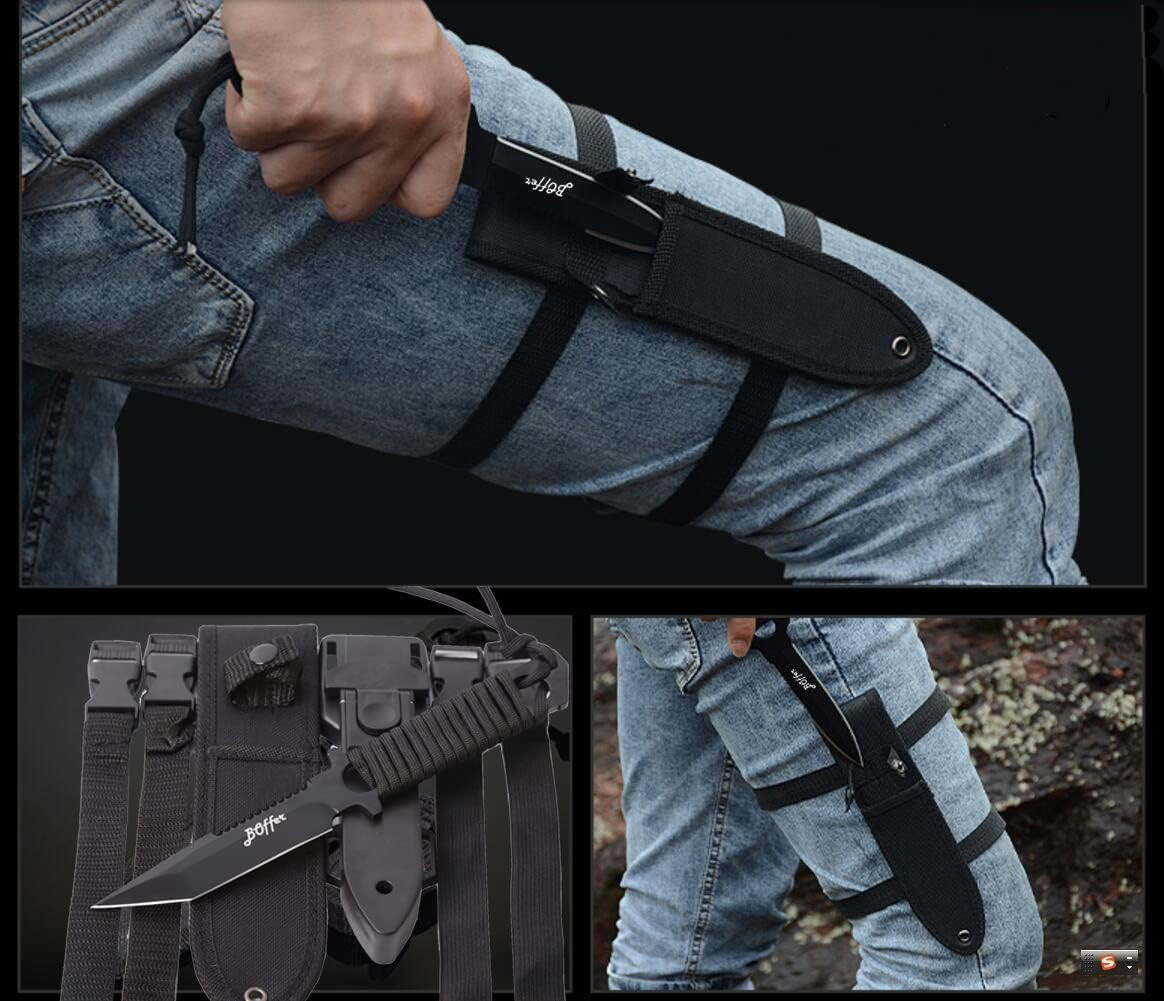 Dive Knife Scuba Diving Knife, Tactical Blade with Sheaths, Saw Edge, Leg Straps
