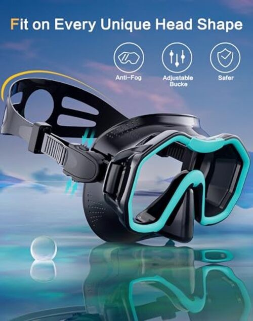 Snorkeling mask Adults A1-Black + BlackGreen