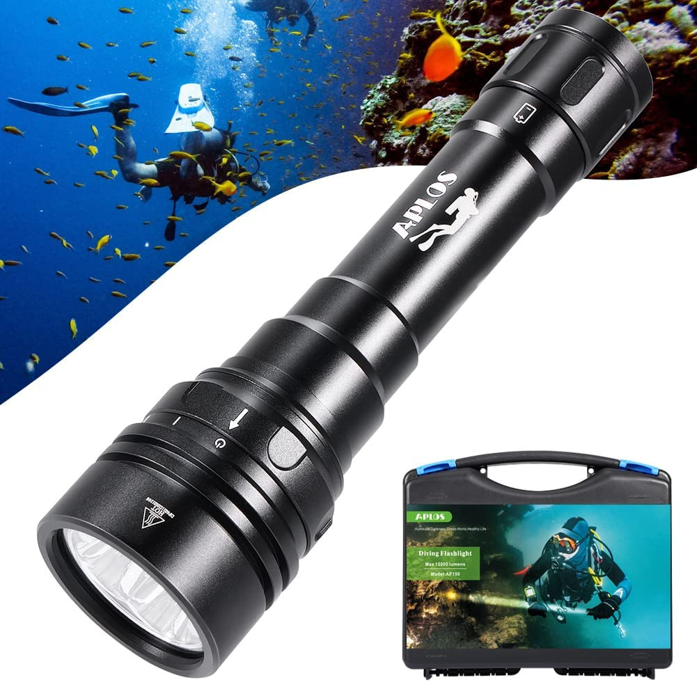 AP150 Dive Light – 15000 Lumens, Waterproof to 492Ft, Powerful Scuba Diving Flas