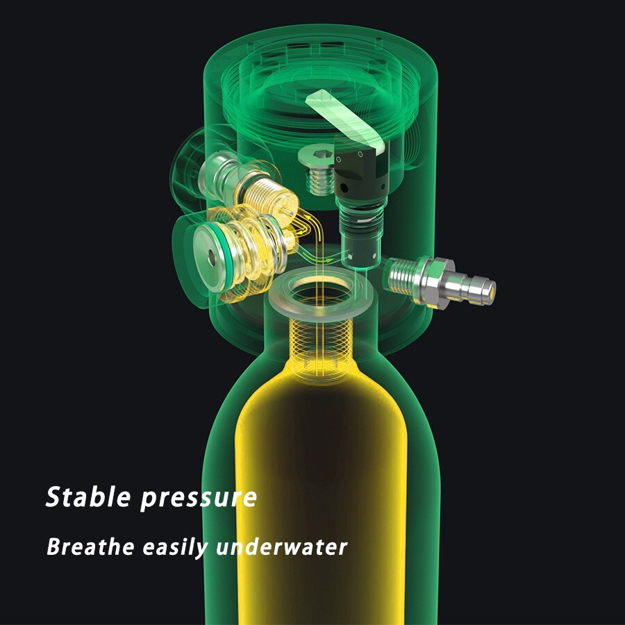 Trimix Mini 0.5L Scuba Diving Lung Tank Snorkeling Mask Hand Pump Cylinder 10min