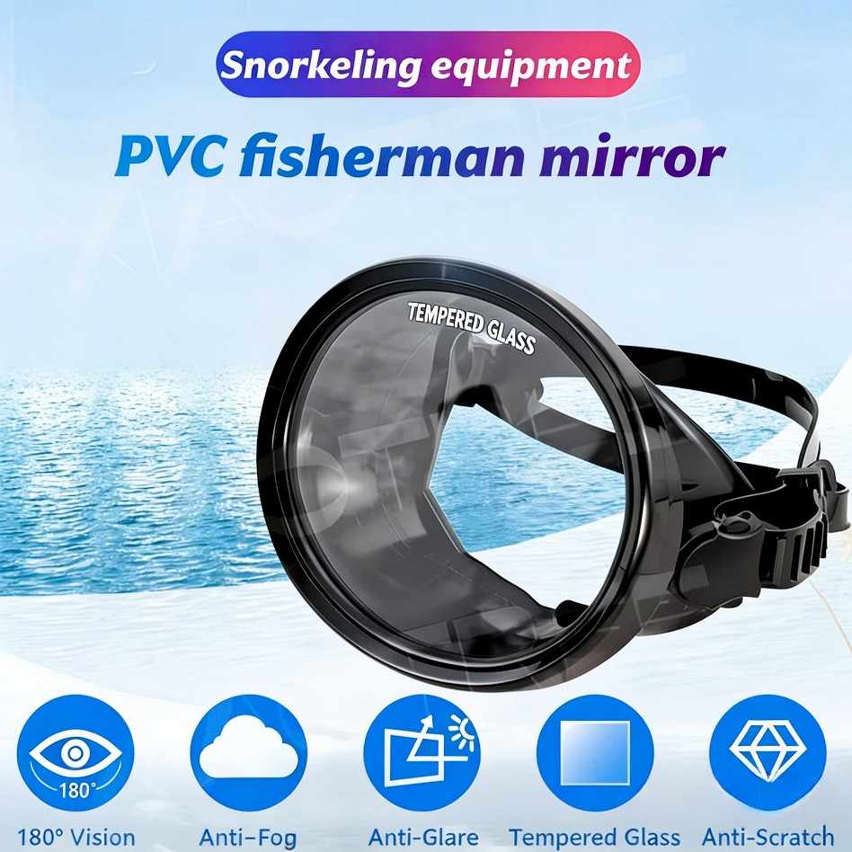 Scuba Diving Mask,Oval Tempered Glass Snorkel Mask Goggles for Underwater Vision