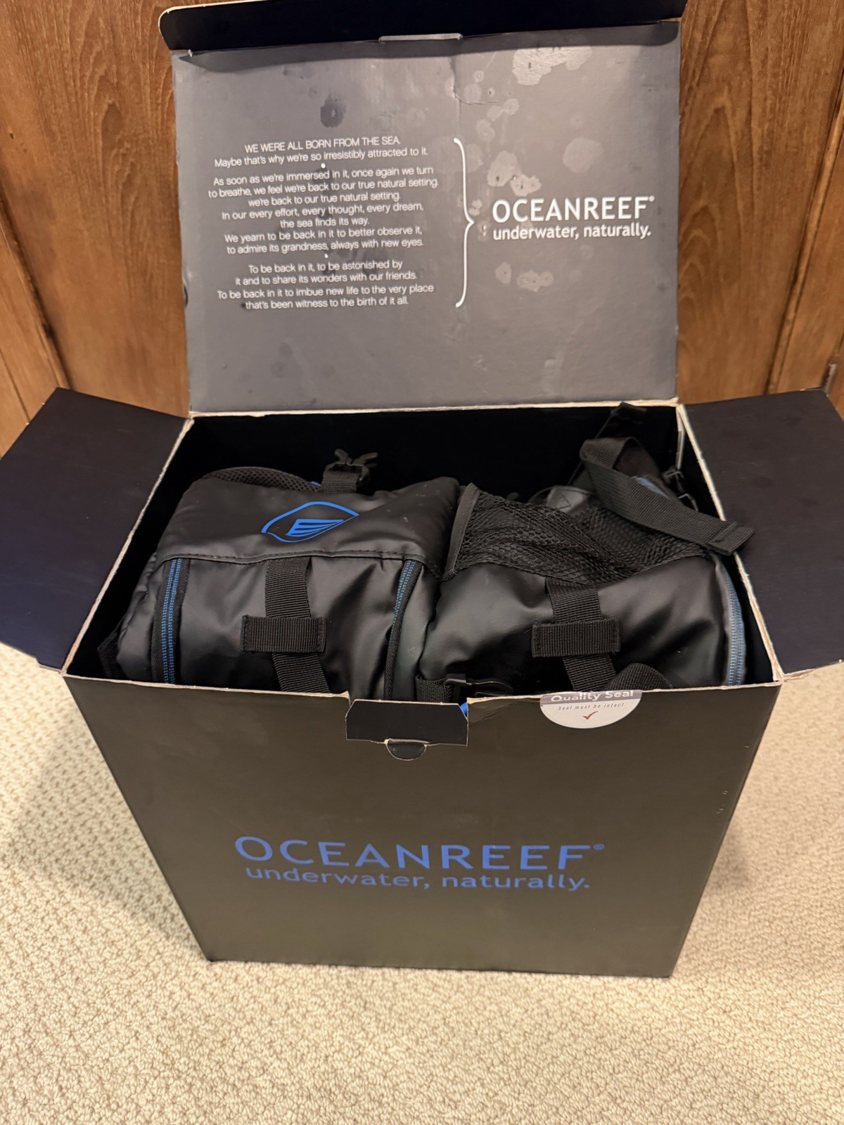 OCEAN REEF Neptune III System Blue M/L INT 1st Stage Diving Full Face Mask Kit