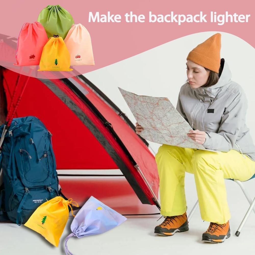 Vyooxcy 8 PCS Waterproof Drawstring Small, Medium, Large, Multiple colors