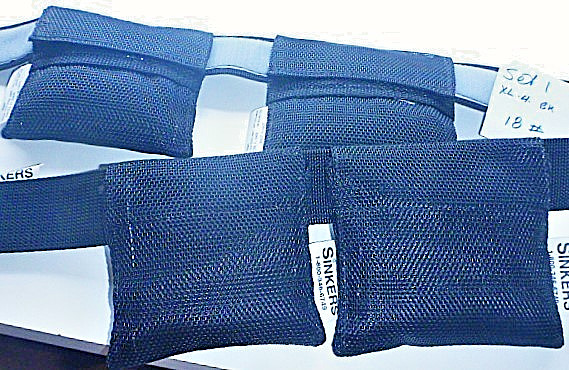Set 1 Scuba Weight Belt Sinkers XL 18 pounds lead shot 4 pouches dive free diver