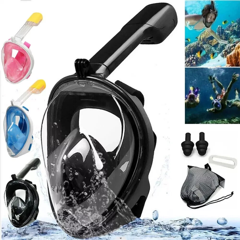 Free Breath – Full Dry Snorkeling Mask Anti-Fog Free Breathing S-M – Pink