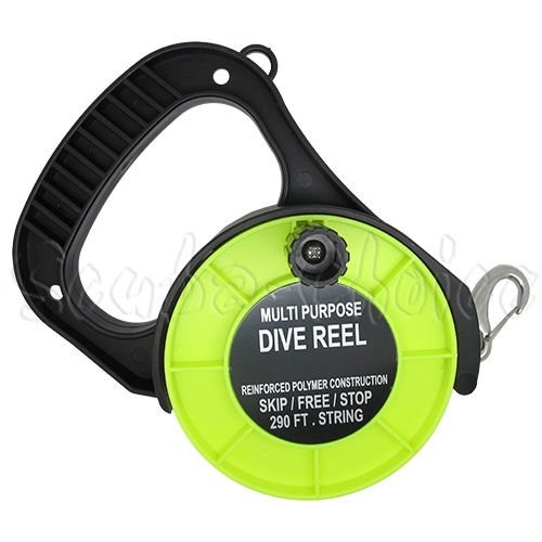 Scuba Choice Multi-Purpose Dive Reel 290ft – 4″ Diameter | Stop 290ft, Yellow