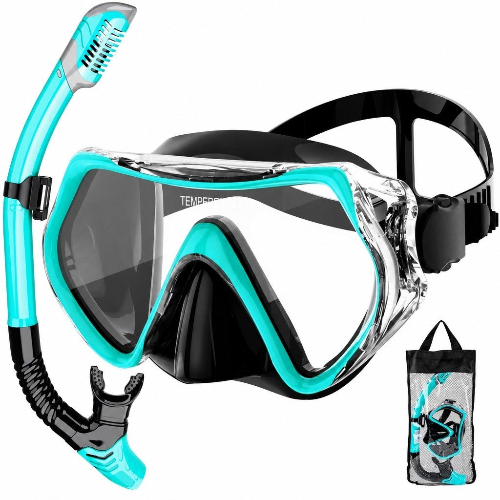 Snorkeling Gear for Adults, Snorkel Mask Adult Snorkel Set, Anti-Fog Scuba Divin