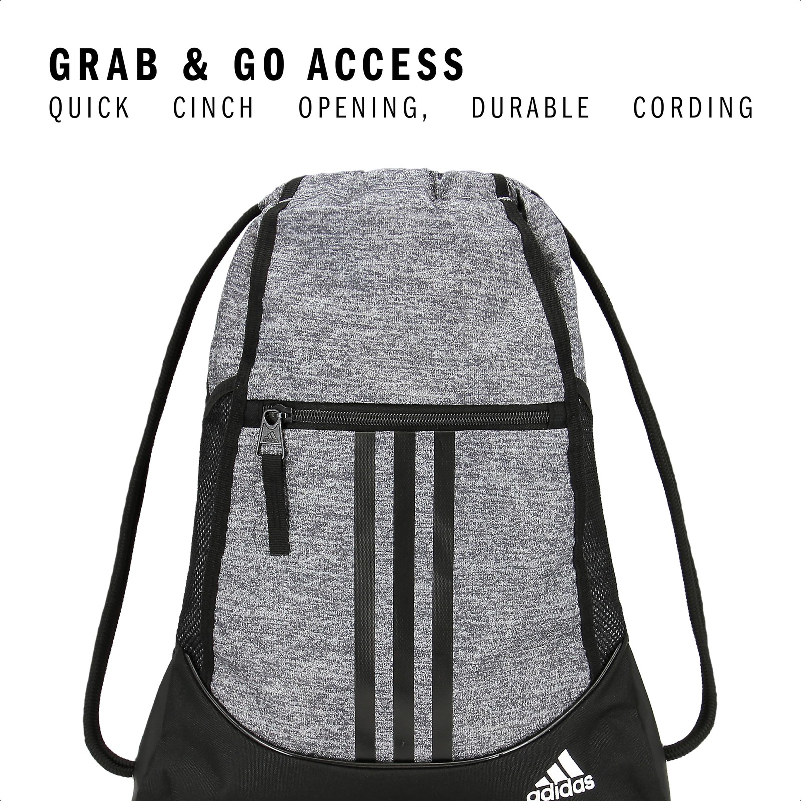 adidas Alliance Sackpack – One Size, 2/Jersey Onix Grey/Black/White