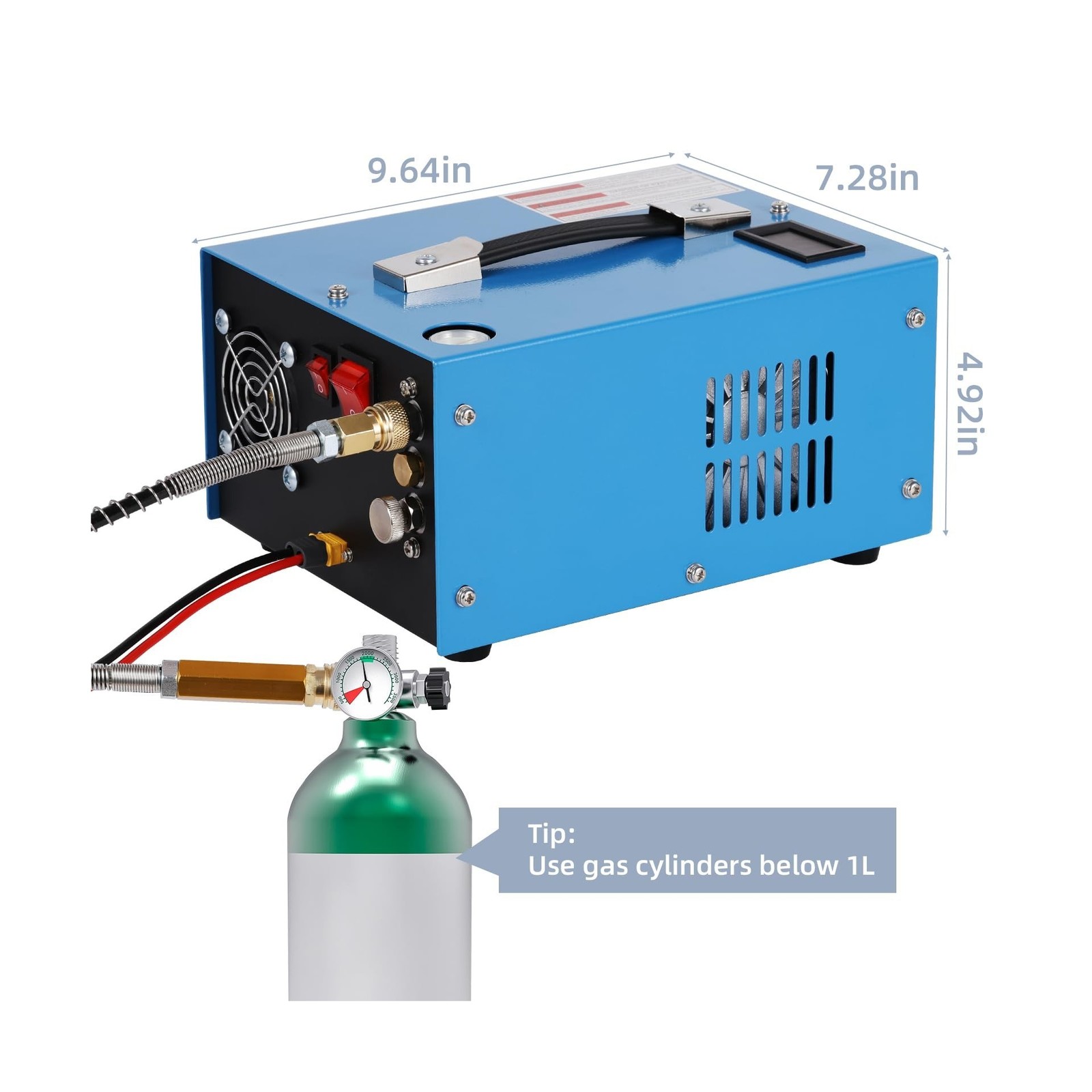 PCP Air Compressor, 4500 Psi/30 MPa Scuba Tank Compressor, 12V DC/120V AC Pow…