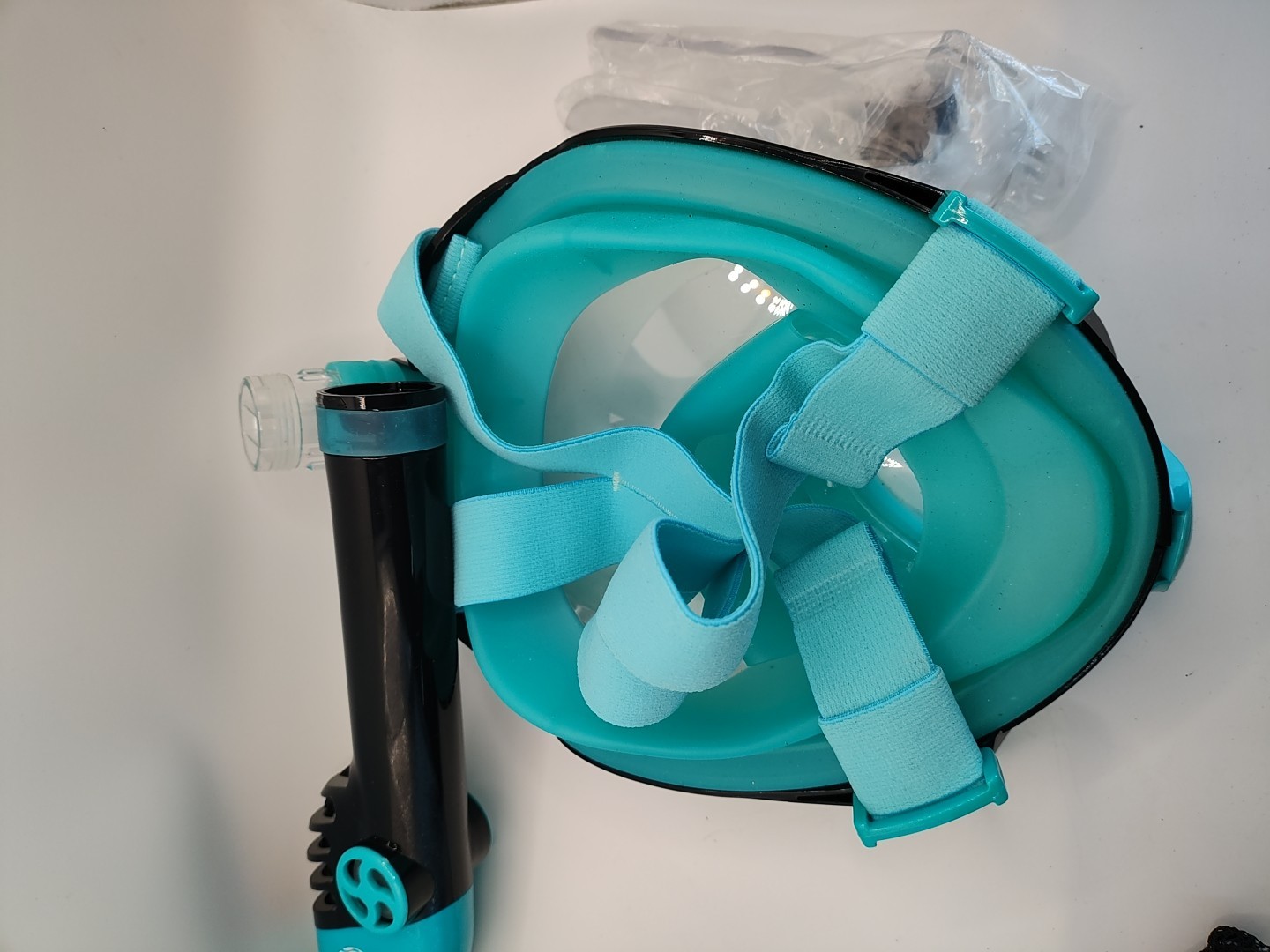 Cozia Design Adult L/XL Black Teal Ocean View Full Face Snorkel Mask