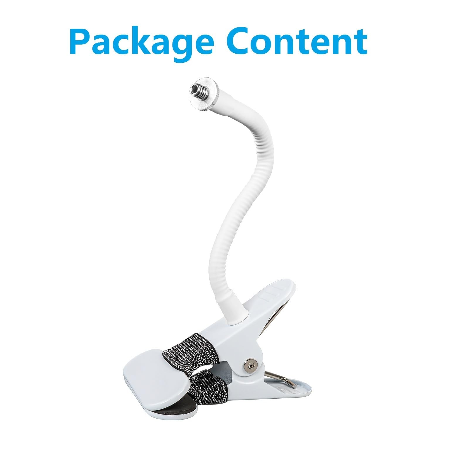 OkeMeeo Adjustable Gooseneck Clamp Mount for eufy Cameras, 1Pack, White