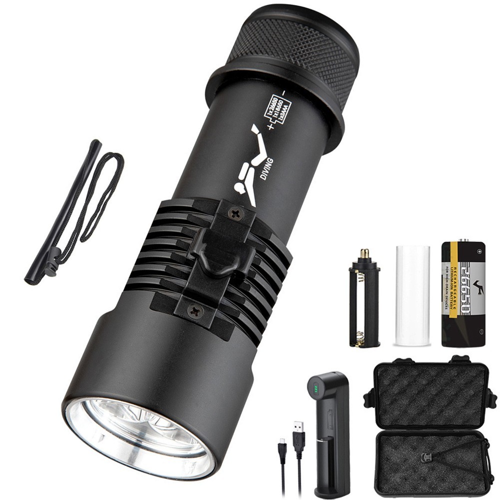 P70 LED Scube Flashlight 80m Waterproof Ideal for Underwater Exploration