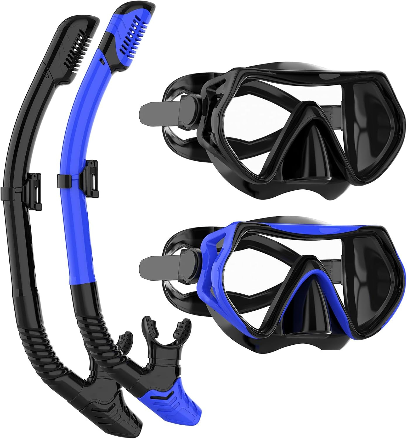 Snorkeling Gear for Adults, Snorkel Mask Set with 180 Degree Tempered Glass ant