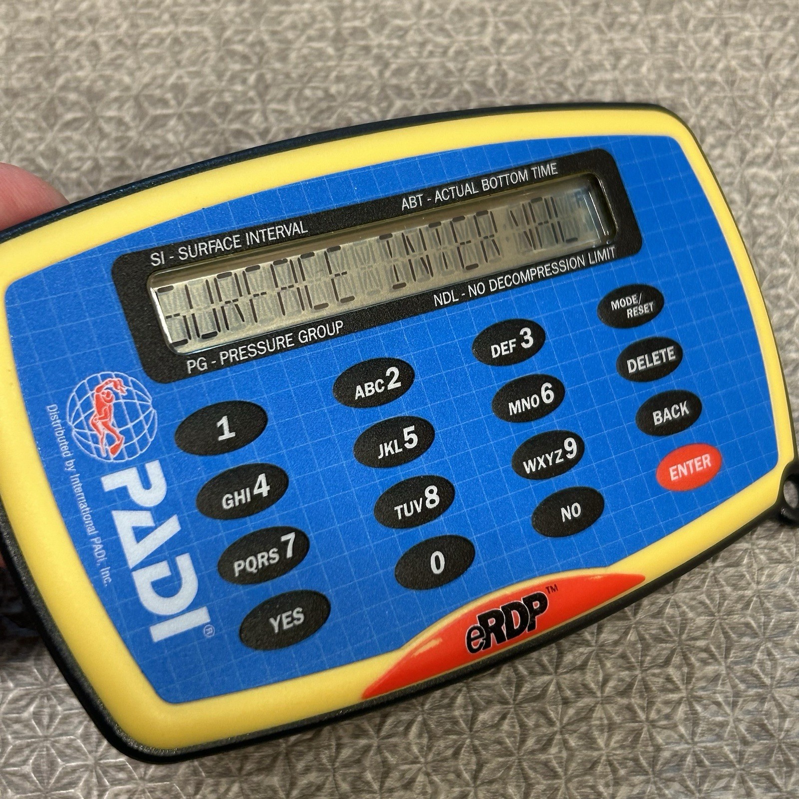 PADI eRDP Electronic Recreational Dive Planner Model DC01 70028 TESTED WORKING