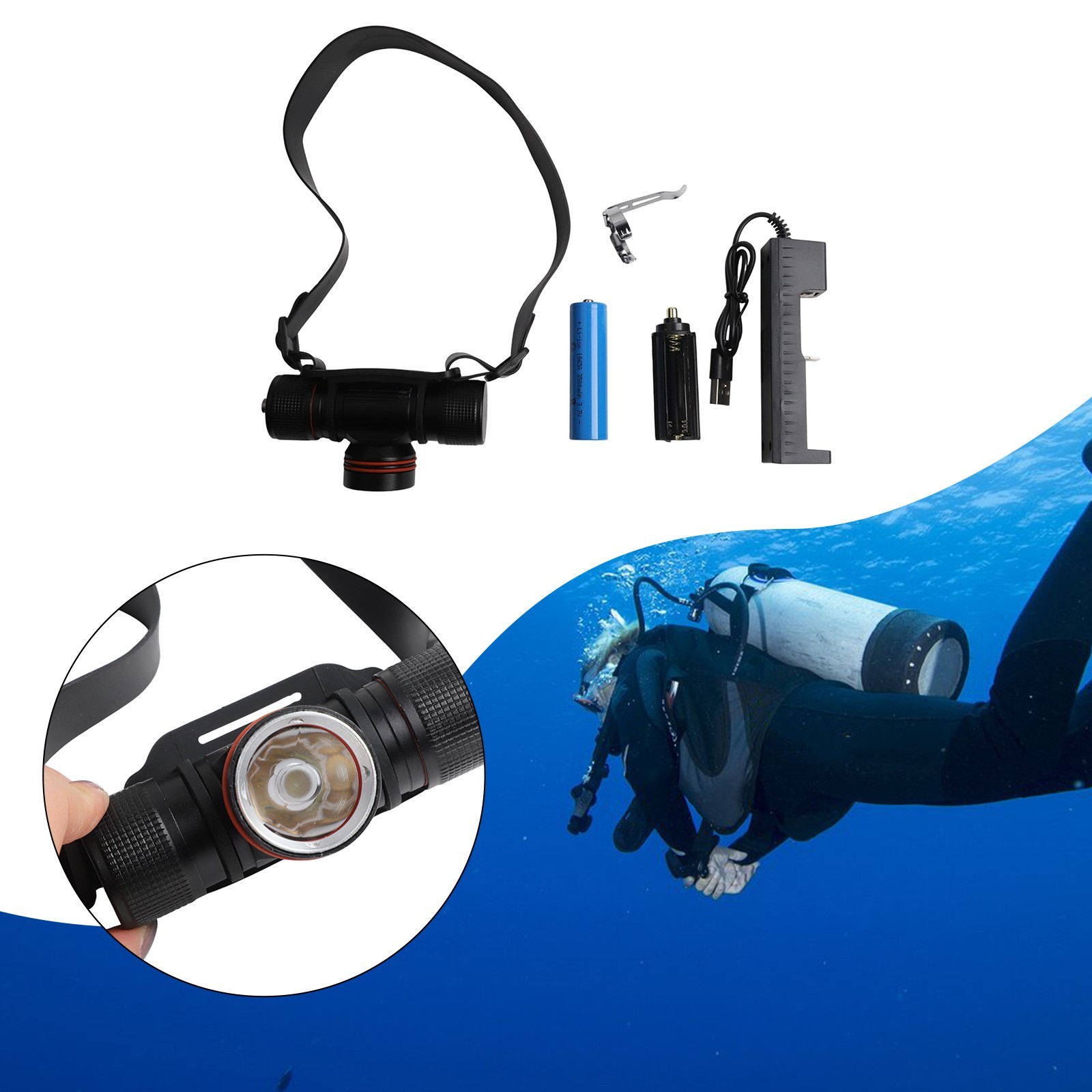 Multi Mode IPX8 Waterproof Diving Light Ideal for Nighttime Adventures