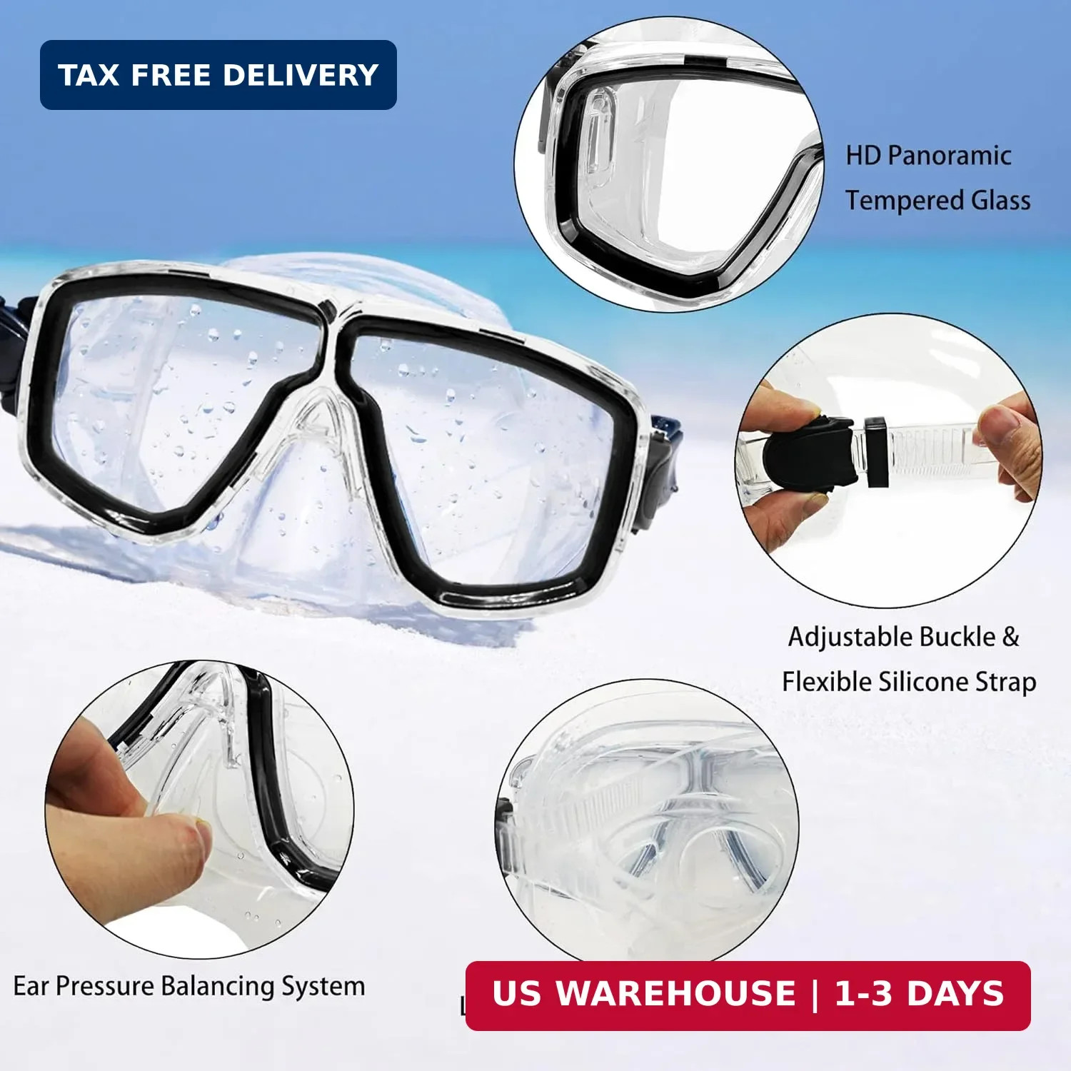 Snorkeling Gear for Adults with Fins Scuba Diving Gear Adult Professional Travel