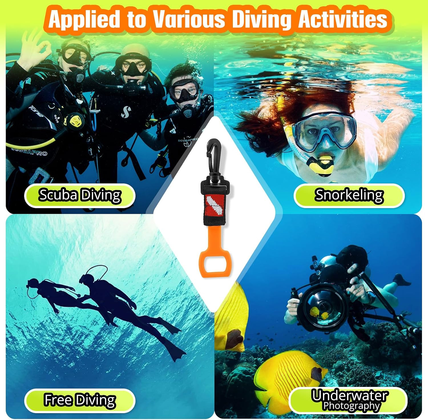 2 Pack Scuba Diving Regulator Octopus Holder, Octopus Mouthpiece Retainer with S