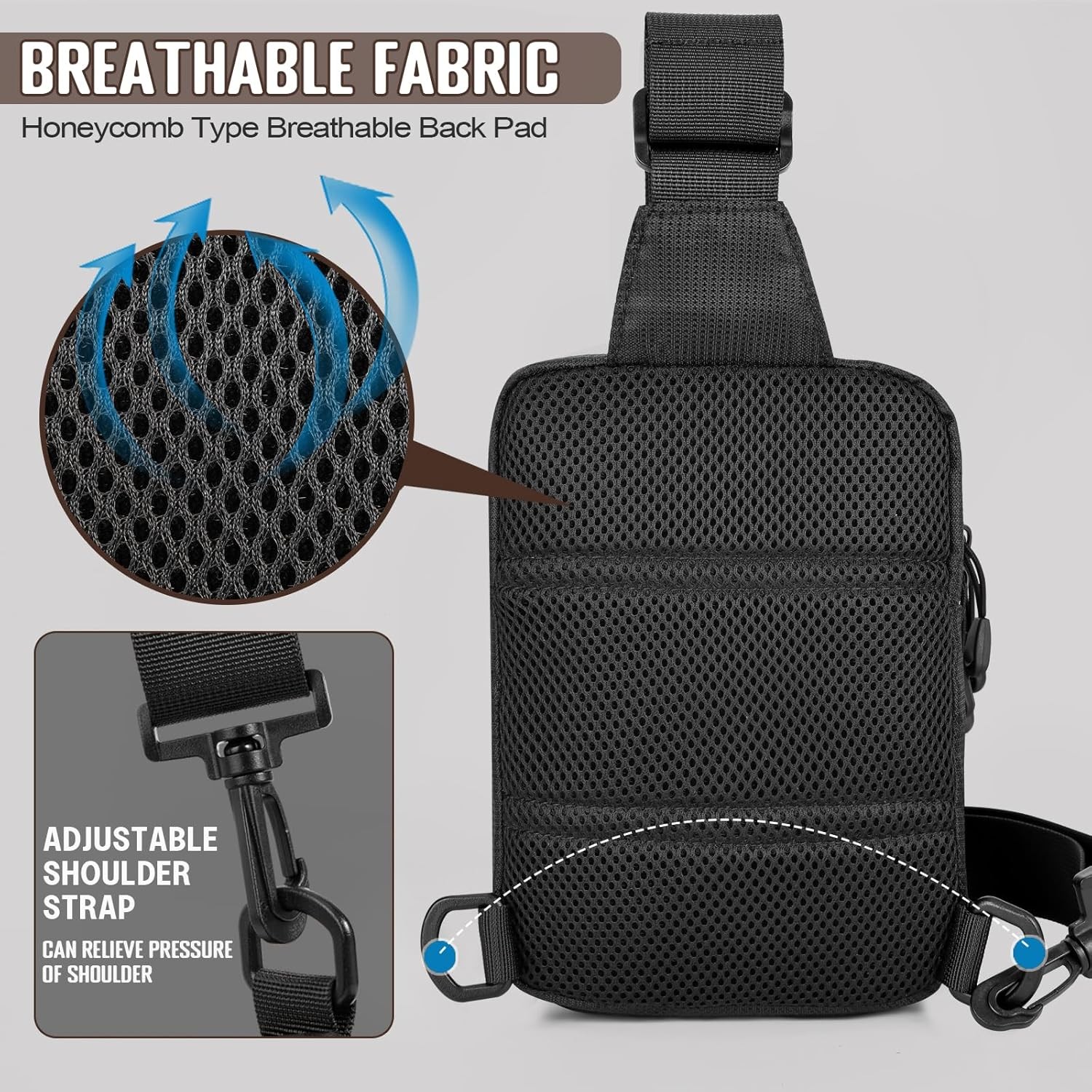 Small Sling Bag for Men, Tactical Inspired Waterproof Utility EDC Mini Black