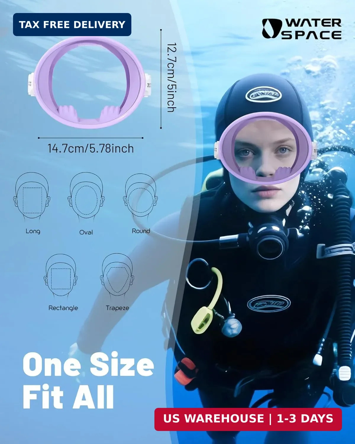 Water Space Diving Mask Snorkeling Free Scuba Diving Swimming Goggles for Youth