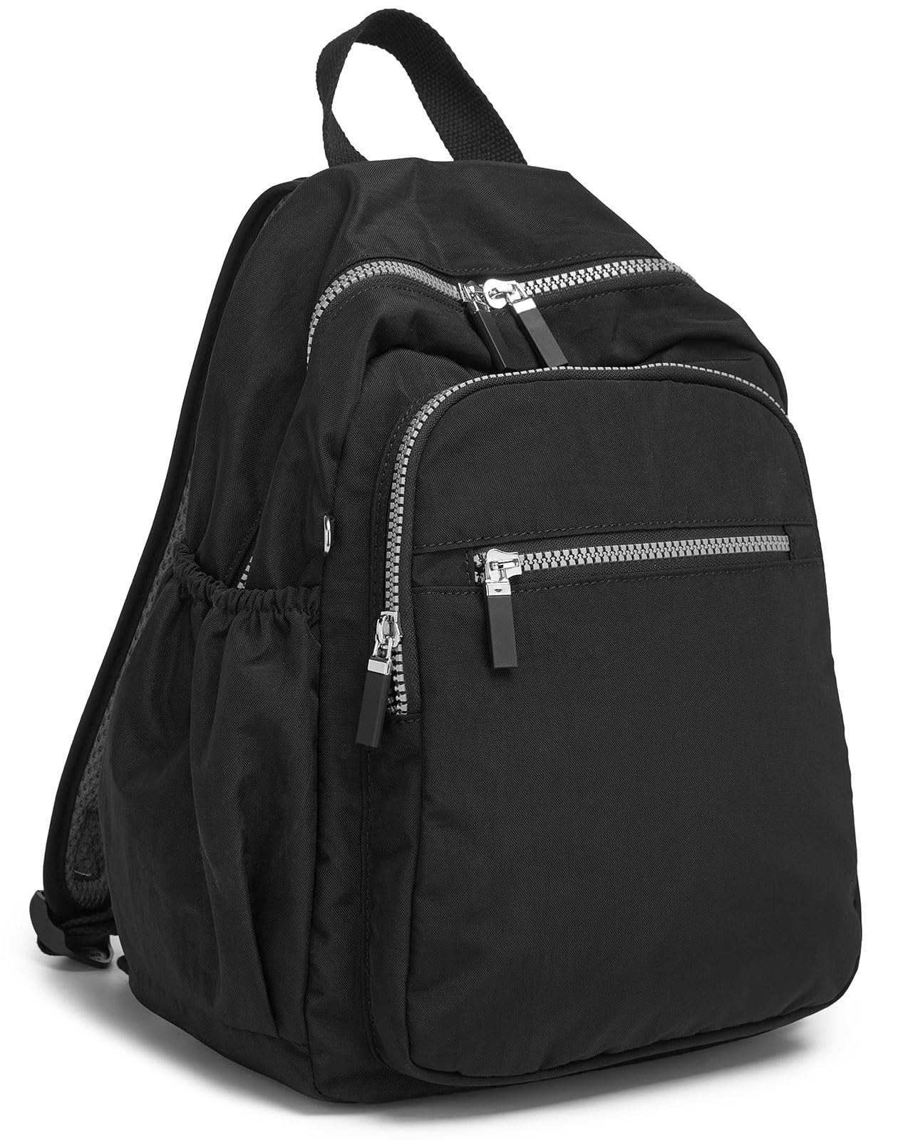 DOKUDOKU Small Nylon Backpack Mini Casual Daypack Lightweight Small, Black