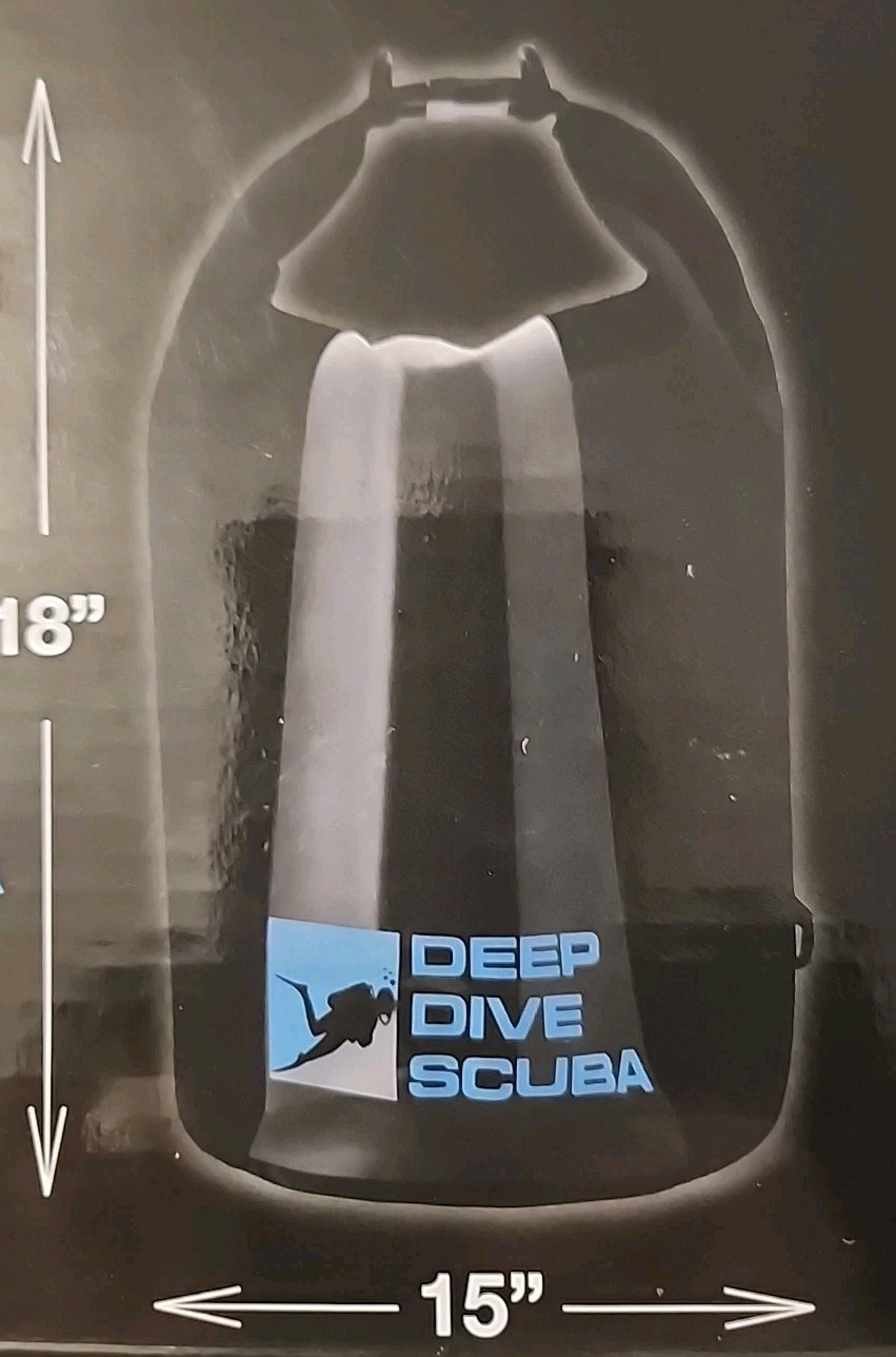 DEEP DIVE SCUBA WATERPROOF DRY BAG 18in X 15in BLACK