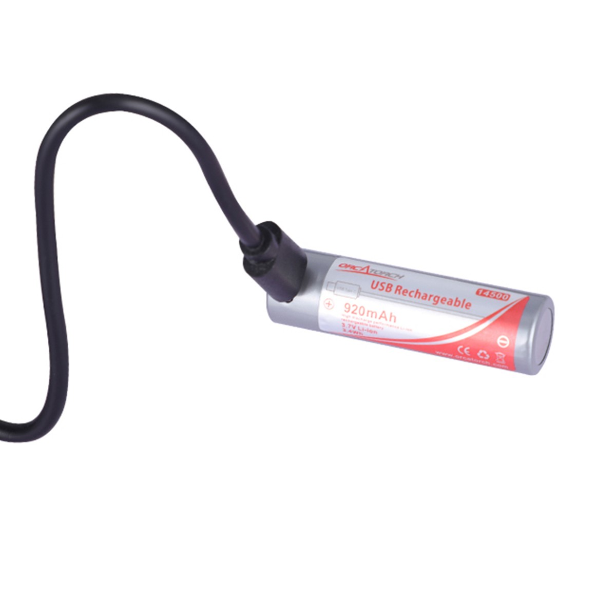 OrcaTorch 14500 USB Type C Rechargeable Battery – 920mAh