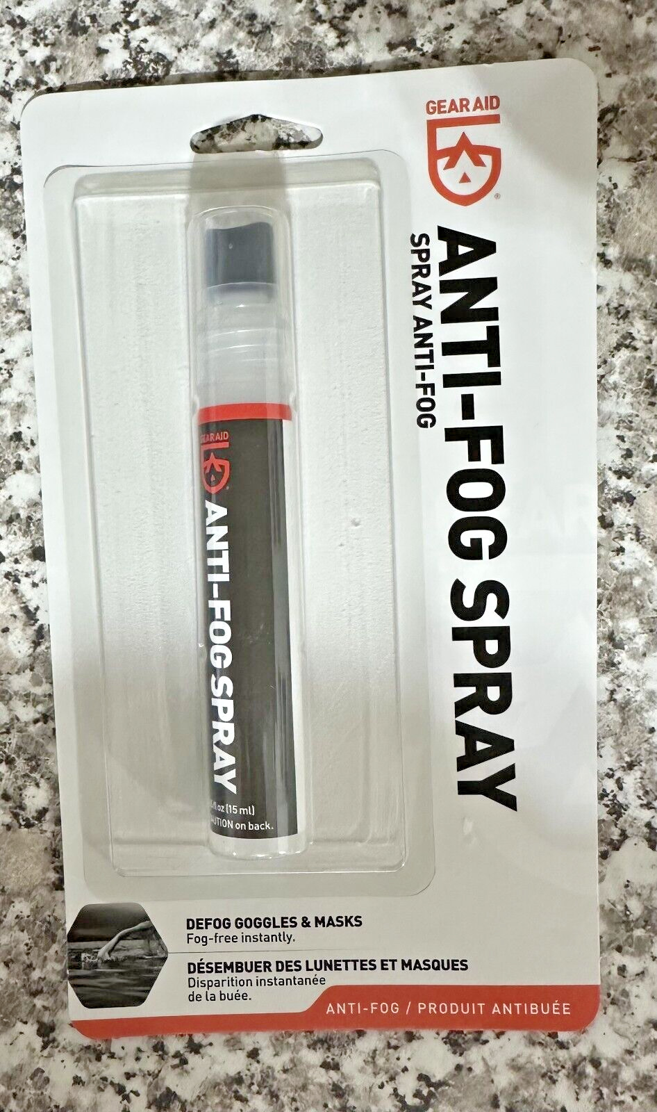 Gear Aid Anti-Fog Spray, Clear, 0.5oz Defog Goggles & Masks Fog-Free Instantly