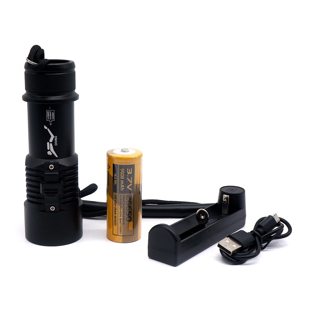 Diving Flashlight Torch P70 LED Scuba Light Lamp Underwater Waterproof Max 80m