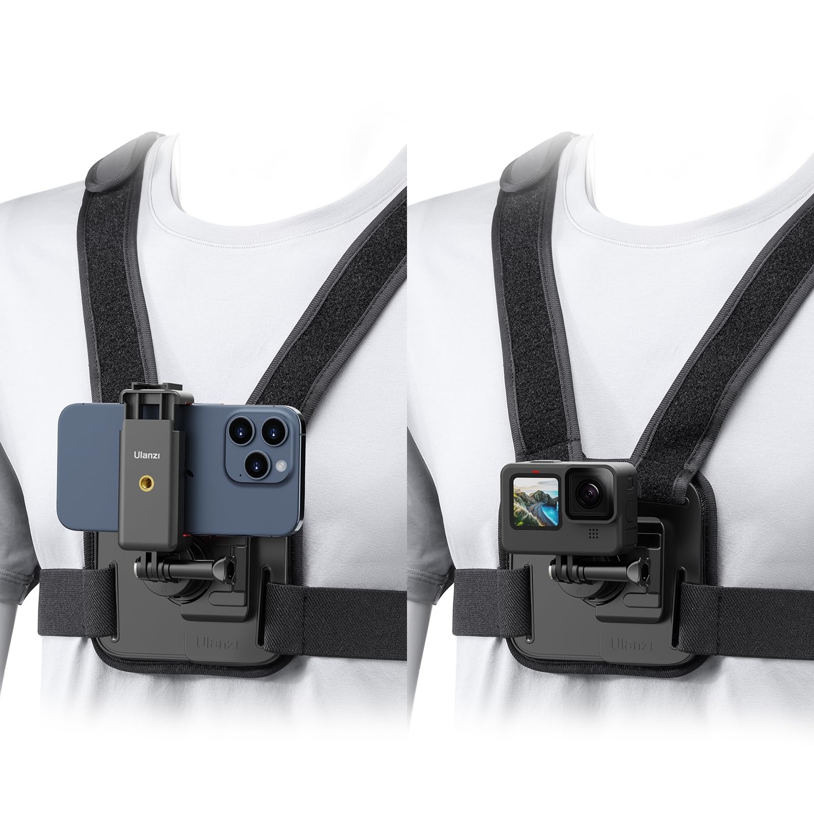 ULANZI CM028 Adjustable Chest Mount Harness – Vertical/Horizontal Black